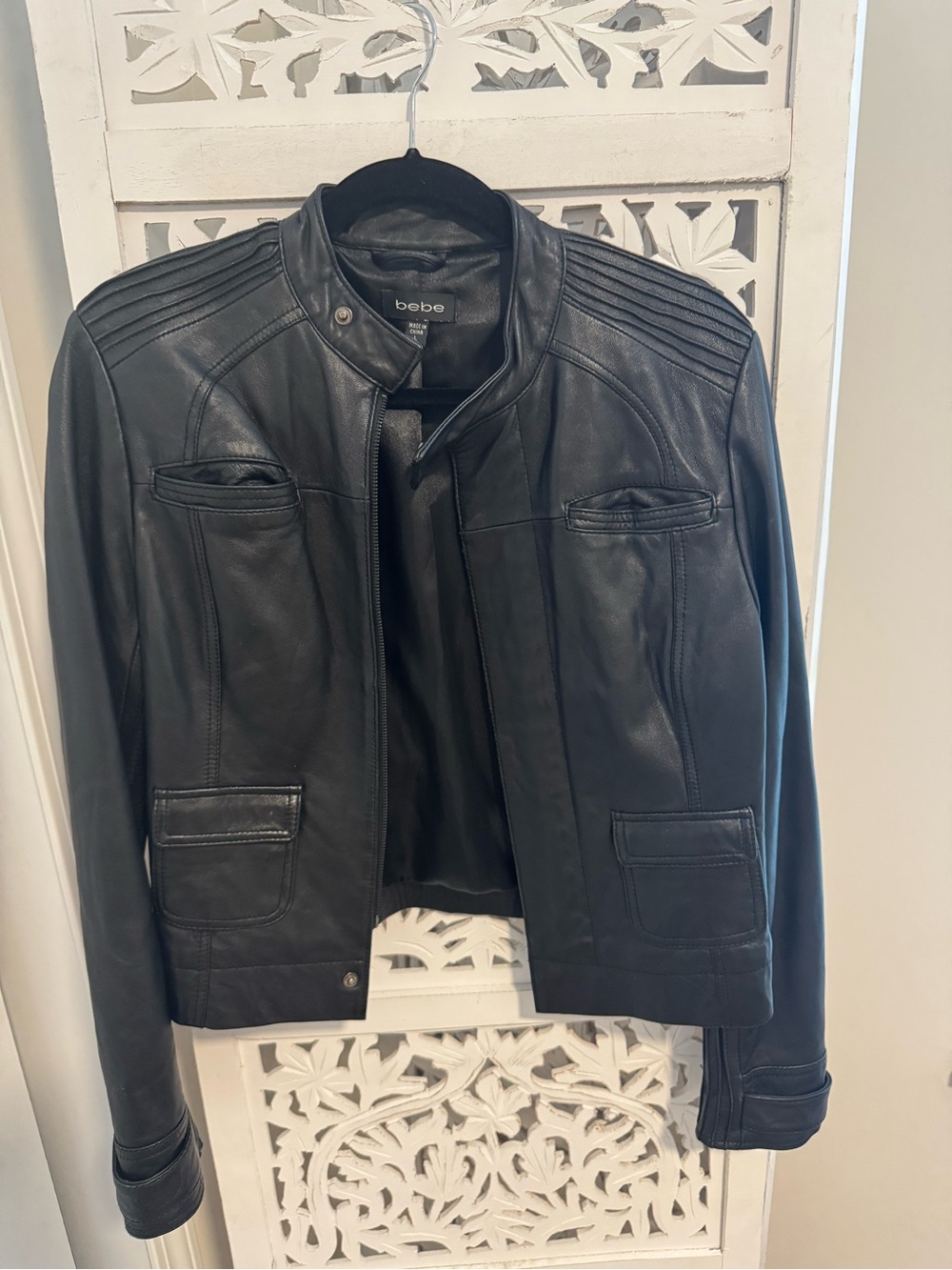 Bebe Black Leather Moto Jacket